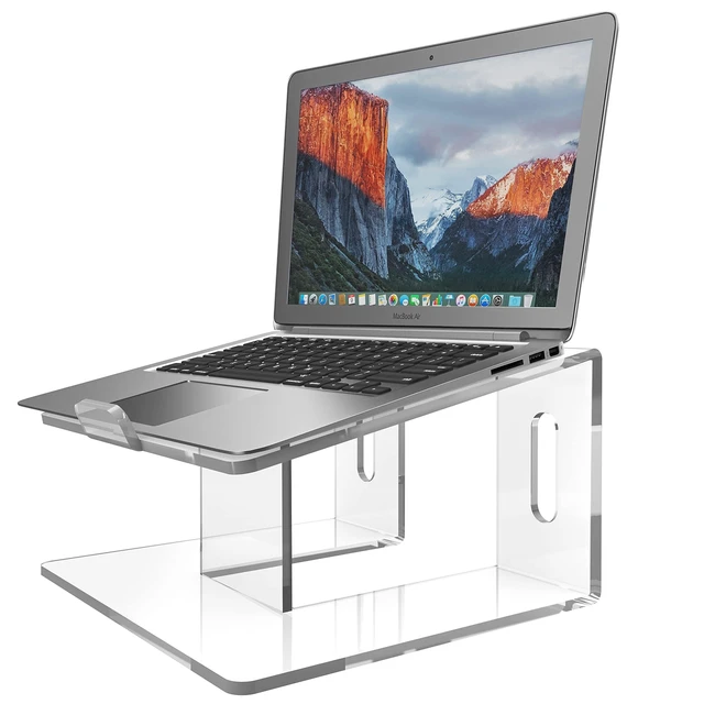 Alt view image 6 of 10 - Kamehame Acrylic Laptop Stand, 6MM Thick Clear Acrylic Laptop Stand for Desk, Portable & Ergonomic Acrylic Laptop Riser for Office Home, Compatible with 10 to 15.6 Inches Laptops
