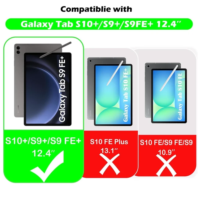 Alt view image 7 of 10 - YRH Kids Case for Samsung Galaxy Tab S10 Plus/Tab S9 FE Plus/Tab S9 Plus 12.4 inch, EVA Shockproof Cover with Handle Stand, Blue