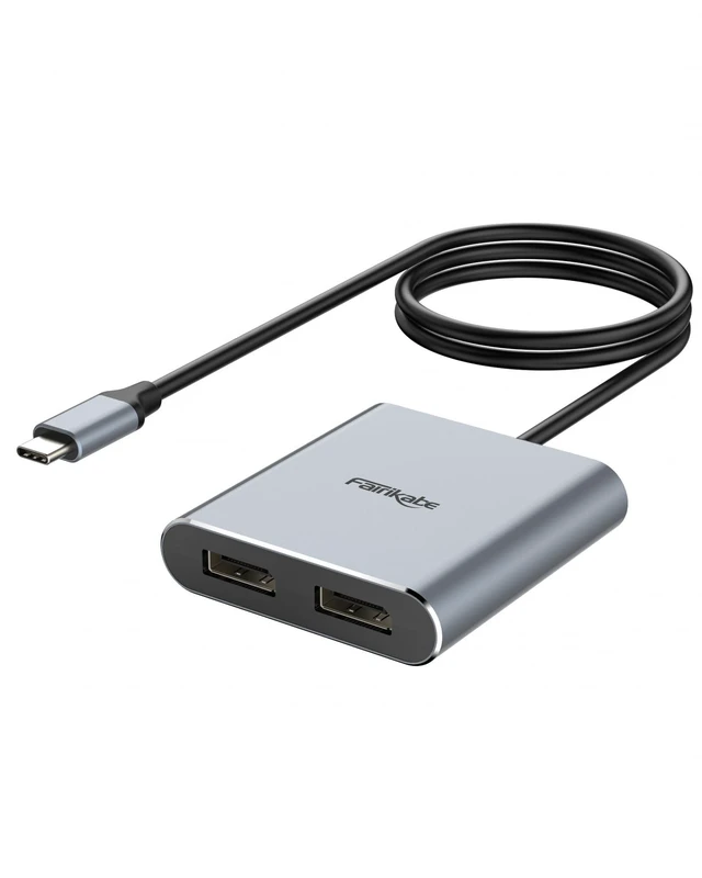 Alt view image 6 of 10 - fairikabe USB C to Dual DisplayPort MST Hub Splitter, Dual 4K 60Hz USB Type C to 2X DisplayPort 1.2 Adapter for Windows Laptop PC, Compatible with Thunderbolt 3