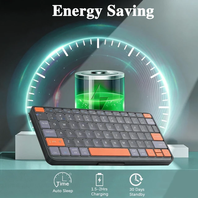 Alt view image 9 of 10 - Luntak Foldable Keyboard with Backlit, Ultra Light Portable Wireless Keyboard with Adjustable Angle Stand & Leather Case,Compact Travel Bluetooth Keyboard for iPad mini,iPhone, Windows, iOS & Android