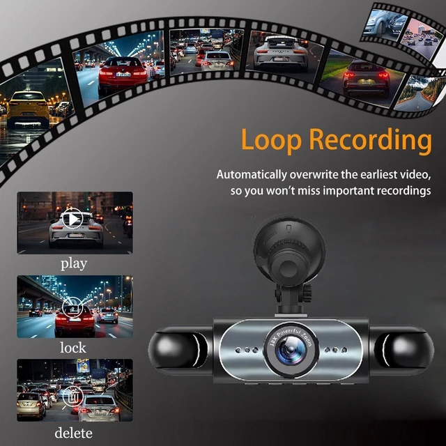 Alt view image 9 of 10 - 4 Channel Dash Cam 360 View, 1080P Front and Rear Inside, Left Right Dash Camera for Cars, Night Vision, WiFi & APP Control, G-Sensor, Loop Recording with 64GB SD Card (Y108WiFi+64G)