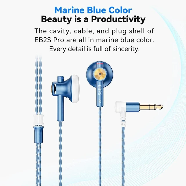 Alt view image 9 of 10 - NICEHCK EB2S Pro 4.4mm Balanced Wired Earbuds, Audiophile HiFi in-Ear Headphones, Flat Head Earphone Without Microphone for Music Enthusiastic/Singer/F20,R4 DAP (4.4mm no Mic)
