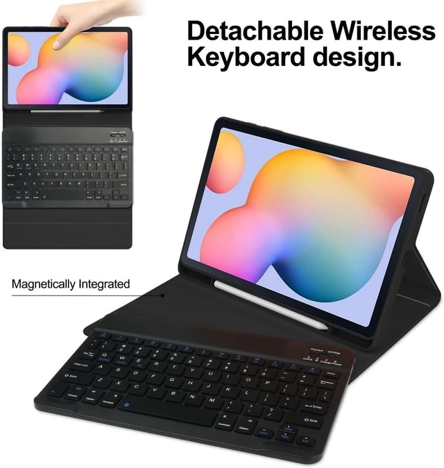 Alt view image 7 of 10 - Disonbeir Rainbow Backlit Keyboard Case for iPad Pro 13 inch (M5, 2025/M4, 2024) Case with Mouse and 7 Colors RGB Colorful Backlight Magnetic Detachable Bluetooth Keyboard Cover,DarkPink