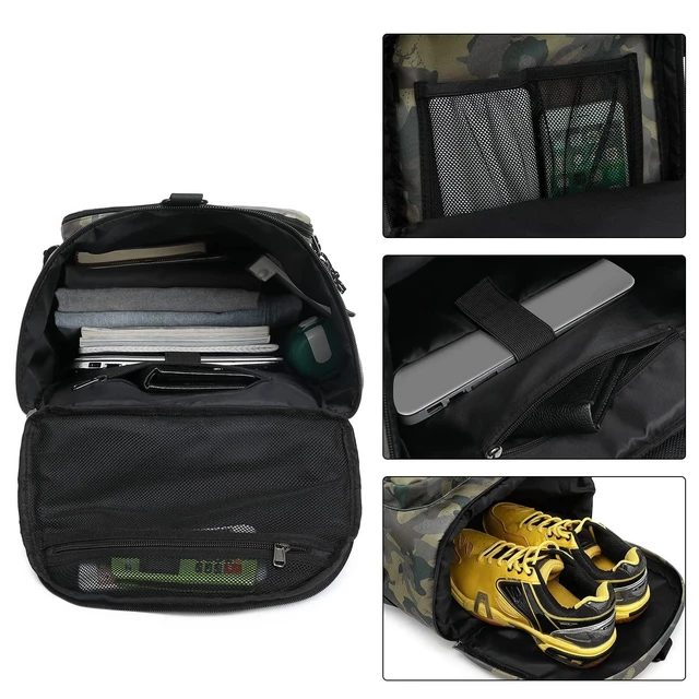 Alt view image 8 of 10 - Kalesi Gym Duffle Bag Backpack 4-Way Waterproof with Shoes Compartment for camouflage travel Sport Hiking laptop (camouflage)