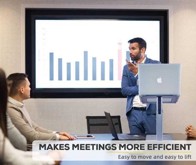 Alt view image 9 of 10 - VECOFO Adjustable Laptop Stand, Tall, Strong, Airflow, Suitable for 13.3-17.3 Inch Laptops, Lift Screen to Eye Level for Video Conferences