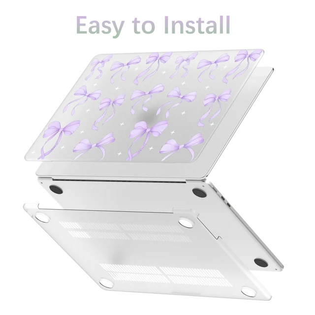 Alt view image 8 of 10 - BlHMCASE Compatible with MacBook Pro 13 inch Case M2 2025, 2024-2016 A2338 M1 A2251 A2289 A2159 A1989 A1708 A1706, Cute Purple Ribbon Bow Protective Hard Shell Matte Cover for Mac Pro 13