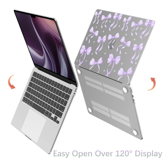 Alt view image 9 of 10 - BlHMCASE Compatible with MacBook Pro 13 inch Case M2 2025, 2024-2016 A2338 M1 A2251 A2289 A2159 A1989 A1708 A1706, Cute Purple Ribbon Bow Protective Hard Shell Matte Cover for Mac Pro 13