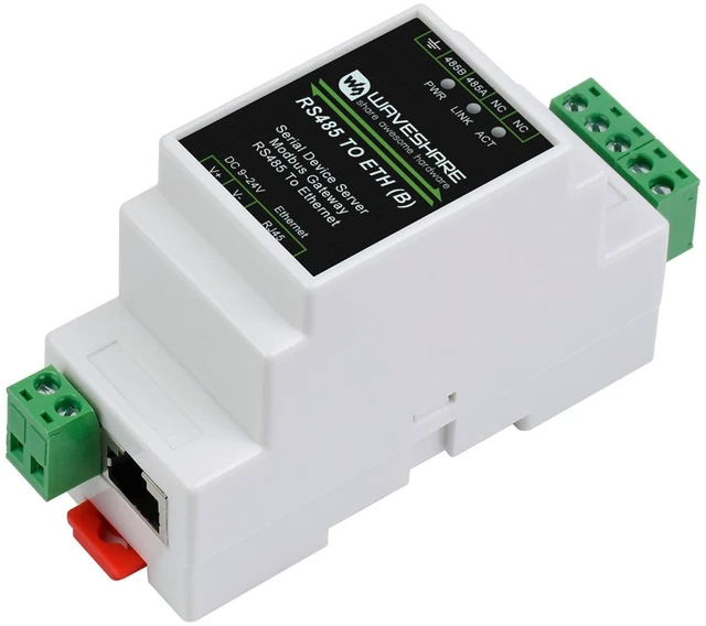 Alt view image 6 of 10 - waveshare Ethernet Industrial Serial Server RS485 to RJ45 Ethernet Module, TCP/IP to Serial, Support Rail-Mount/Modbus Gateway, TCP Server/TCP Client/UDP Mode/UDP Multicast Multi Communication Modes