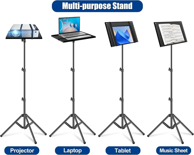 Alt view image 8 of 10 - 2-Be-Best Projector Tripod Stand Higher 27-63" Adjustable Projector Stand Foldable DJ Table Stand Projectors Floor Mount Stand Portable Laptop Tripod Stand for DJ Equipment Theater Office Home