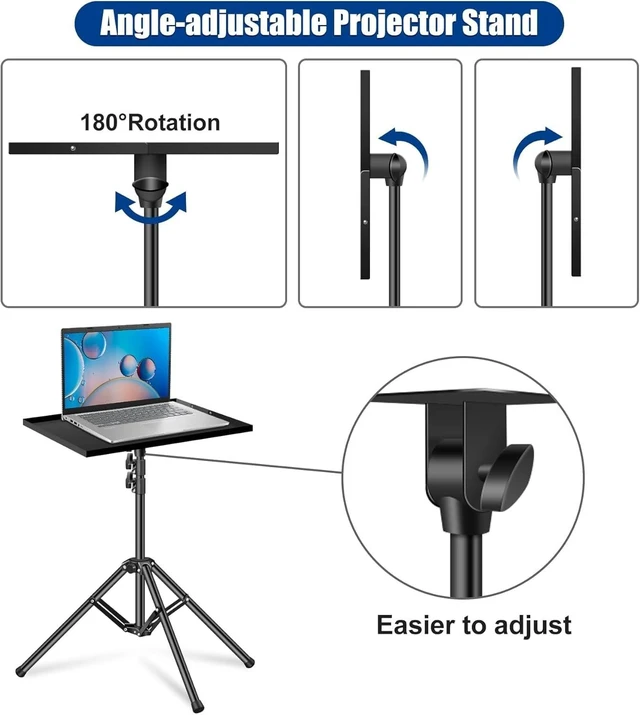 Alt view image 9 of 10 - 2-Be-Best Projector Tripod Stand Higher 27-63" Adjustable Projector Stand Foldable DJ Table Stand Projectors Floor Mount Stand Portable Laptop Tripod Stand for DJ Equipment Theater Office Home