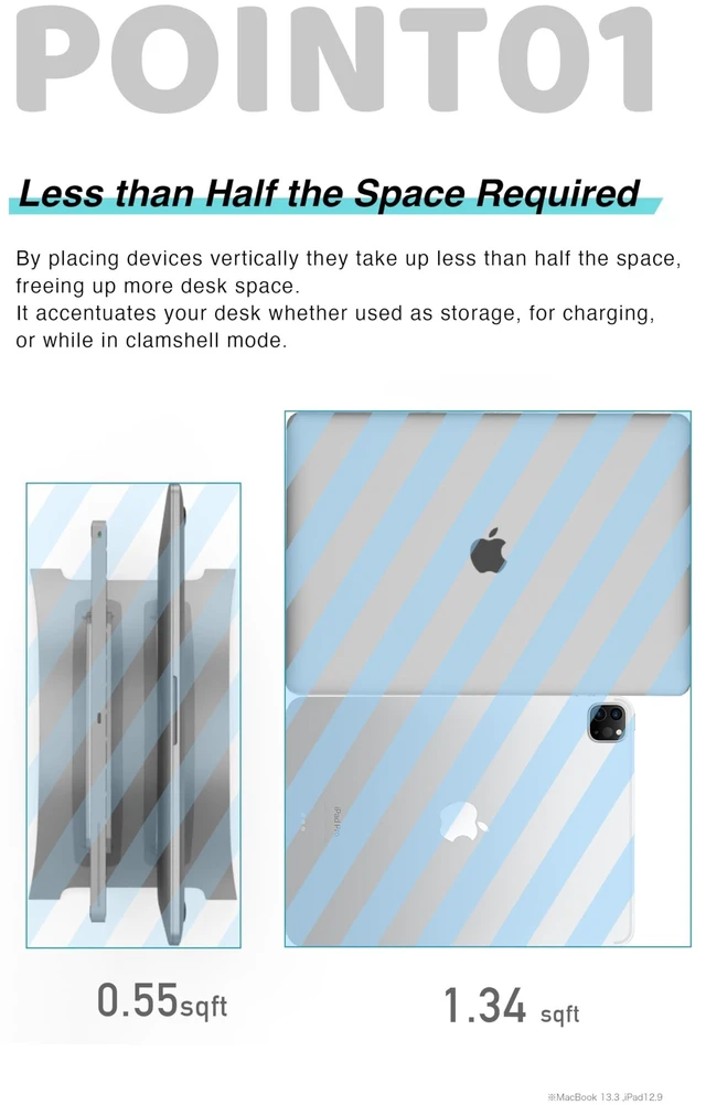 Alt view image 7 of 10 - amesoba ^^ DualBridgeStand for MacBook and iPad ^^ Aluminum Vertical Laptop Desk Stand (Space Grey)