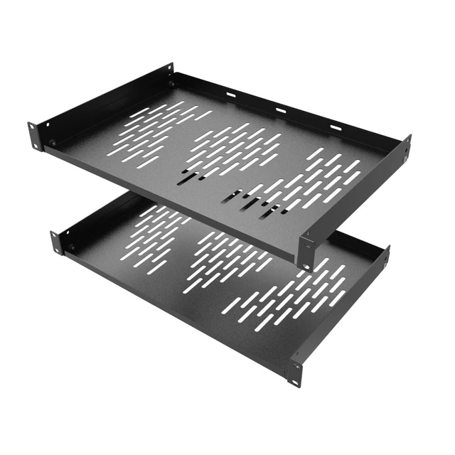 Alt view image 6 of 10 - Beiyier 2PCS 1U Server Rack Shelf, Suitable for 19" Network Equipment Racks and Cabinets, Ventilated Cantilever Tray, Depth of 12 inches, Well-Ventilated (Black)