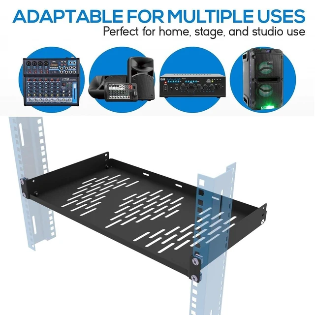 Alt view image 10 of 10 - Beiyier 2PCS 1U Server Rack Shelf, Suitable for 19" Network Equipment Racks and Cabinets, Ventilated Cantilever Tray, Depth of 12 inches, Well-Ventilated (Black)