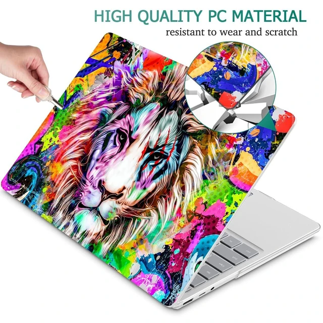 Alt view image 10 of 10 - Tuiklol Case for 12.4 Inch Microsoft Surface Laptop Go 3/2 / 1 2023-2020 Releases, Plastic Hard Shell Case with Screen Protector and Keyborad Cover +Dust Plugs Model 2013/1943,Lion