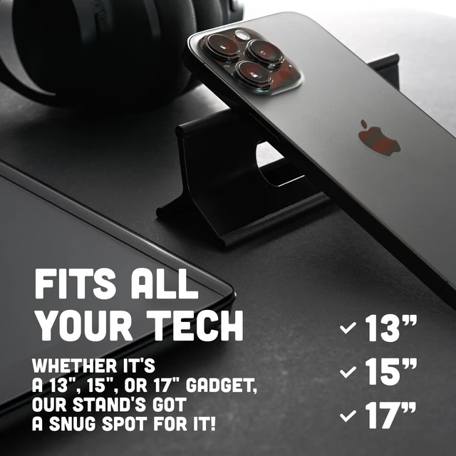 Alt view image 10 of 10 - Steepy Portable Laptop Stand for Desk Adjustable Height, & Portable Laptop Holder Ergonomic Computer Stand for Cooling & Comfort Slip-Proof, Sturdy Design Universal Fit for 13-17 Inch Devices