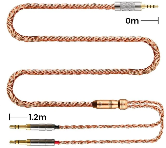 Alt view image 7 of 10 - Tirstrup XIUSHAOT Replacement Cable for Hifiman SUNDARA Ananda,Upgrade Cable for Hifiman HE4XX/HE-400i/HE560/HE-350/HE1000 Headphone 2.5mm/3.5mm/4.4mm to Dual 3.5mm (Copper, 2.5mm)