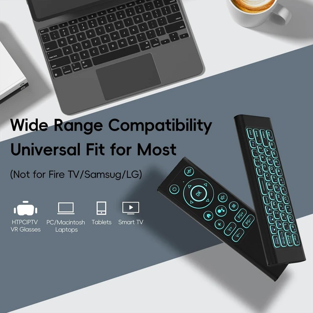 Alt view image 7 of 10 - iPazzPort Mini Bluetooth Keyboard with air Mouse Remote 2.4G Bluetooth mini Wireless Backlit Keyboard for Smart TV
