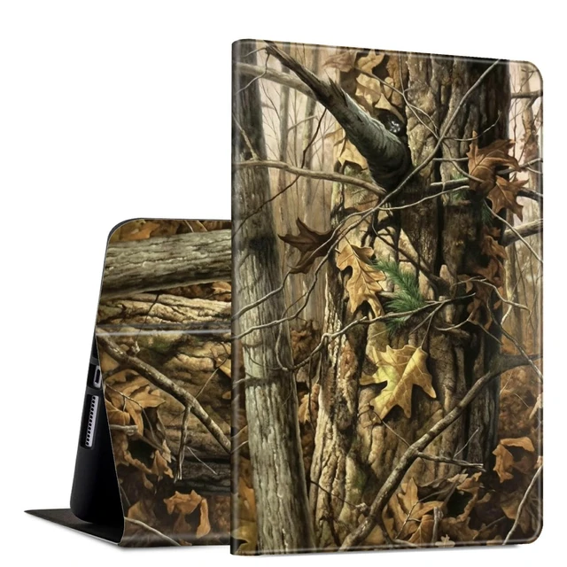 Alt view image 6 of 10 - Case for 10.1" All-New Fire HD 10 Tablet (13th Generation, 2023 Release) PU Leather Slim Lightweight Multiple Angles Stand Smart Shell Cover with Auto Wake/Sleep for Fire HD 10 2023,Camouflage Tree