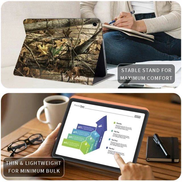 Alt view image 9 of 10 - Case for 10.1" All-New Fire HD 10 Tablet (13th Generation, 2023 Release) PU Leather Slim Lightweight Multiple Angles Stand Smart Shell Cover with Auto Wake/Sleep for Fire HD 10 2023,Camouflage Tree