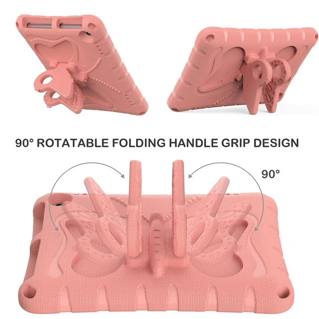 Alt view image 9 of 10 - YGTRLKP for Kindle Fire HD8 (2020/2022) Kids Girl Tablet Case Butterfly Wings Kickstand EVA Material Light Weight Shockproof Rugged Heavy Duty Kids Case for Kindle Fire HD8 Plus (2020/2022) (Pink)