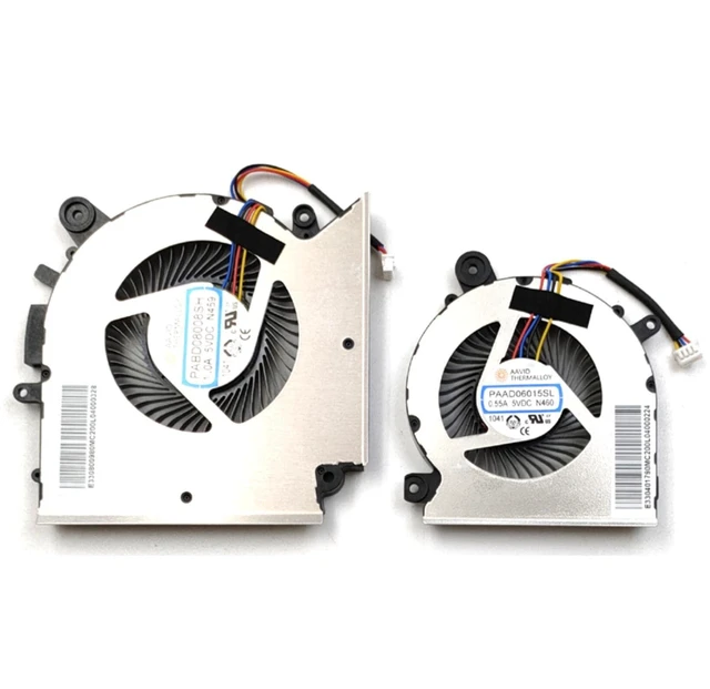 Alt view image 4 of 4 - Fleshy Leaf Replacement CPU + GPU Cooling Fan for MSI Katana GF76 Pulse GL76 MS-17L1 GF66 11UC Pulse GL66 11UEK MS-1581 DC5V Series PABD08008SH-N459 PAAD06015SL-N460