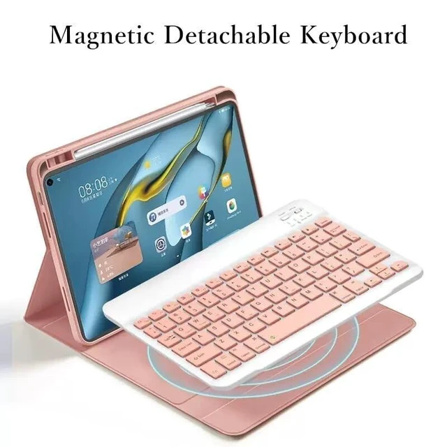 Alt view image 7 of 10 - kaidisen Keyboard Case Mouse for iPad 9th 8th 7th Generation 10.2 inch/iPad Air 3rd Gen 10.5 inch/iPad Pro 10.5 inch Detachable Cute Color Keyboard Case,Dark Pink