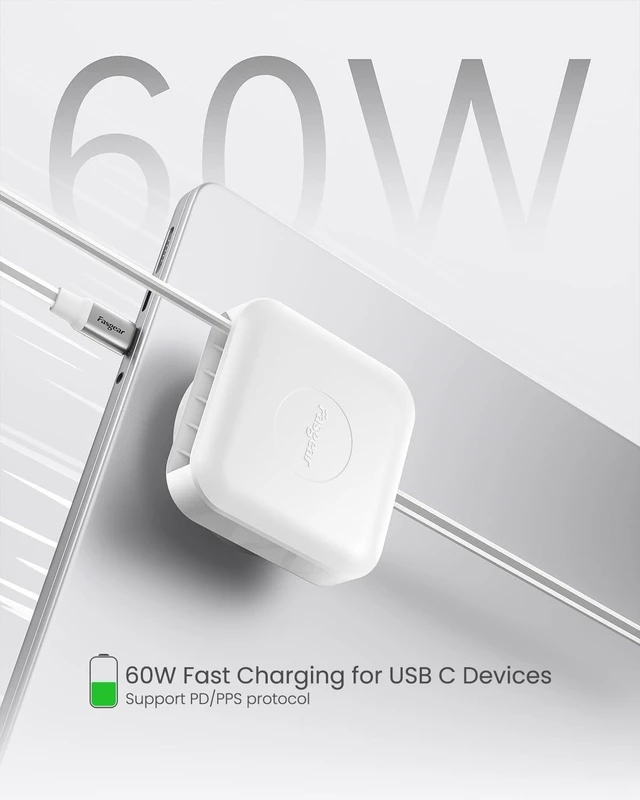 Alt view image 10 of 10 - Fasgear Under Desk Retractable USB C Cable White Type-C Cord 60W PD/PPS Fast Charging Compatible for iPhone 17 16 15 Pro/iPad Pro/MacBook/Samsung (2pack, 6.6ft)