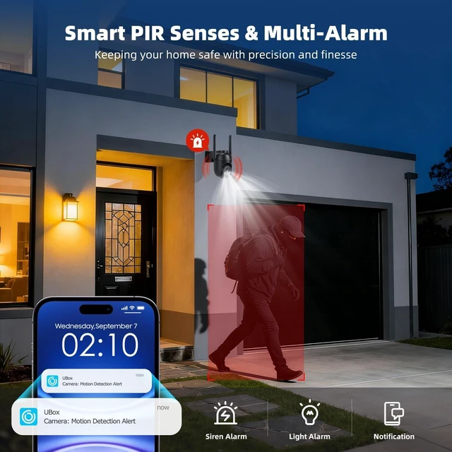 Alt view image 10 of 10 - GLEEMALL 4G LTE Cellular Security Cameras Solar Powered No WiFi Security Camera Outdoor Wireless Built-in SIM Card 2K Color Night Vision 360 View Motion Detection 2-Way Audio 1 Pack