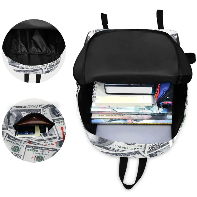 Alt view image 9 of 10 - ZzWwR Bloody Us 100 Dollars Money Big Travel Laptop Backpack Durable Computer Bag Gift for Men Women School Bookbags Work