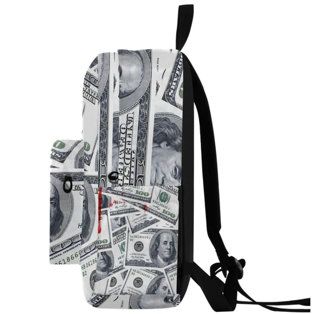 Alt view image 10 of 10 - ZzWwR Bloody Us 100 Dollars Money Big Travel Laptop Backpack Durable Computer Bag Gift for Men Women School Bookbags Work