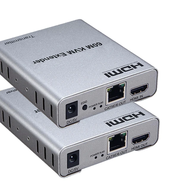 Alt view image 6 of 10 - 196FT HDMI KVM USB Extender with Loop Out and IR Control, BolAAzuL HDMI KVM Extender Kit Balun 1080P 60Hz Over Cat5e/6 Ethernet Cable for USB Keyboard Mouse (TX and RX)