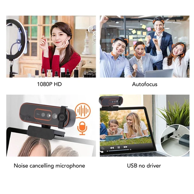 Alt view image 9 of 10 - XUMIUZIY 1080P 30FPS Webcam with Hello, Recognition Webcam with Private Cover, Built in Noise Canceling Microphone, Autofocus Computer Camera, HD USB Web Cam