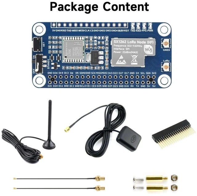 Alt view image 7 of 10 - Waveshare SX1262 LoRaWAN Node Module Expansion Board, Compatible with Raspberry Pi 5/4B/3B/Zero/Zero W/Zero 2W/Pico/Pico W/Pico WH, with Magnetic CB Antenna-868/915M, with GNSS Function