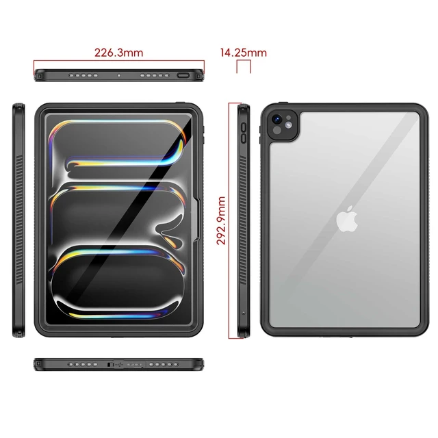 Alt view image 9 of 10 - Waterproof Case for iPad Pro 13 inch M4 2024,Shockproof Protective Case Premium Quality Cover Built-in High Touch Sensitivity Screen Protector with Kickstand Hand Rope (iPad Pro 13 inch)