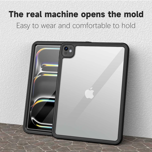 Alt view image 10 of 10 - Waterproof Case for iPad Pro 13 inch M4 2024,Shockproof Protective Case Premium Quality Cover Built-in High Touch Sensitivity Screen Protector with Kickstand Hand Rope (iPad Pro 13 inch)