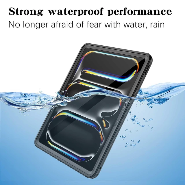 Alt view image 8 of 10 - Waterproof Case for iPad Pro 13 inch M4 2024,Shockproof Protective Case Premium Quality Cover Built-in High Touch Sensitivity Screen Protector with Kickstand Hand Rope (iPad Pro 13 inch)