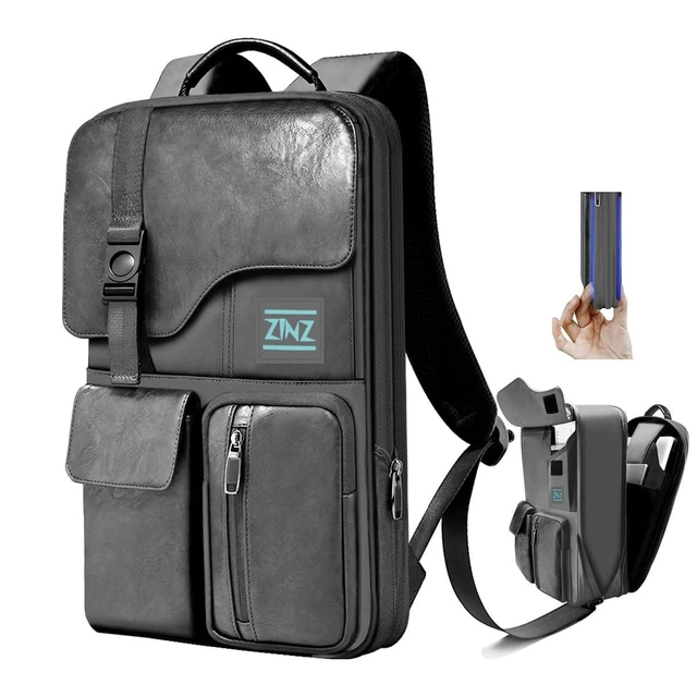 Alt view image 6 of 10 - Slim & Expandable Laptop Backpack 15.6 Inch, Computer Rucksack Water Resistant Bag, Anti-Theft Travel Daypack for Men and Women-Gray