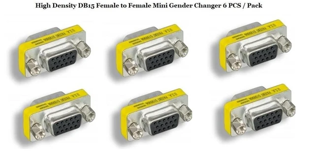 Alt view image 7 of 10 - CompuCablePlusUSA D-Sub Serial Mini Gender Changer Coupler Adapter (Mini Gender Changer, 6 PCS/Pack) (Female to Female, High Density DB15)