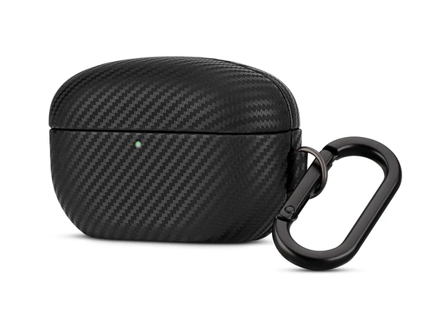 Alt view image 6 of 10 - Haobobro Leather Case - for WF-1000XM5 Case Cover with Keychain - Selected Skin-Friendly Leather, with Carbon Fibre Texture, Handmade Shockproof Protective Hard Cover for Sony WF 1000XM5 - Black