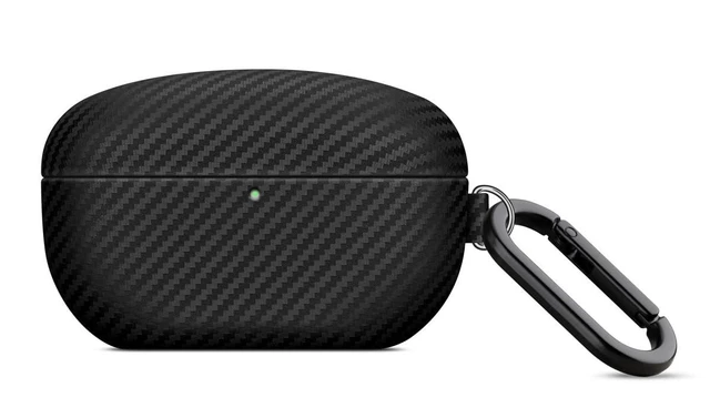 Alt view image 8 of 10 - Haobobro Leather Case - for WF-1000XM5 Case Cover with Keychain - Selected Skin-Friendly Leather, with Carbon Fibre Texture, Handmade Shockproof Protective Hard Cover for Sony WF 1000XM5 - Black