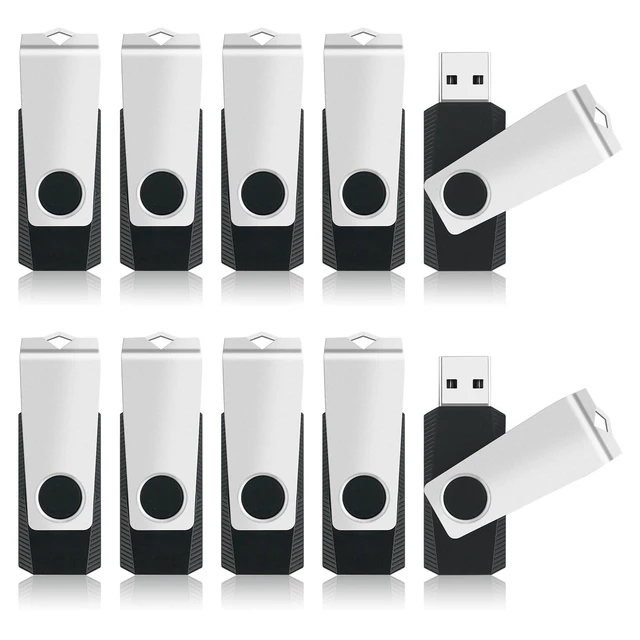 Alt view image 6 of 10 - 8GB Flash Drive USB Memory Stick 10 Pack, Bulk Thumb Drives Swivel Jump Drives USB Storage Flash Drive with Lanyards, Portable Photo Stick Zip Pendrive Memoria USB2.0 Sticks for Data Storage Backup