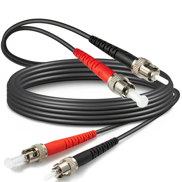 Alt view image 6 of 10 - Yunsufiberpro 30ft / 10m Outdoor Armored OD-5mm OM1 ST to ST Fiber Cable, Multimode Duplex 62.5/125 MMF, ST-ST Fiber Optic Patch Cable