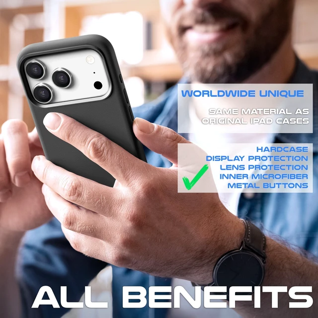 Alt view image 10 of 10 - Roxx Next Era Case ^^ with Camera Button ^^ Unique Worldwide ^^ for iPhone 17 Pro Max ^^ MagSafe Compatible ^^ Hardcase ^^ Inner Microfiber Lining ^^ Screen & Camera Protection Black