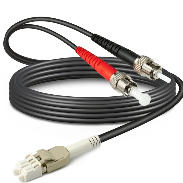 Alt view image 6 of 10 - Yunsufiberpro 30ft / 10m Outdoor Armored OD-5mm OM1 LC to ST Fiber Cable, Multimode Duplex 62.5/125 MMF, LC-ST Fiber Optic Patch Cable