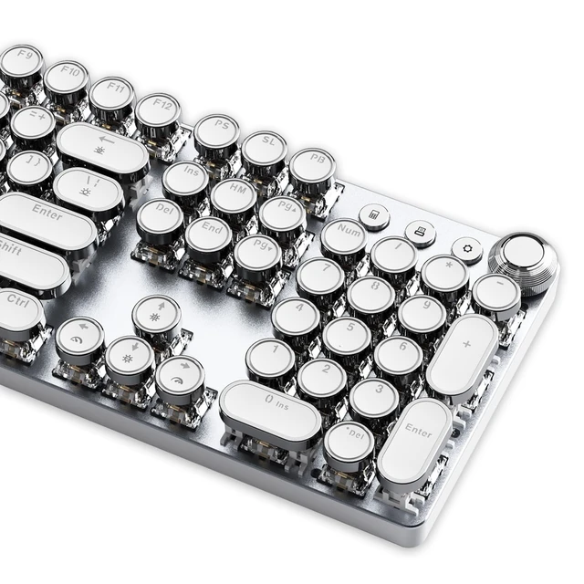 Alt view image 6 of 10 - TISHLED Typewriter Keyboard, Wired USB-C Mechanical Gaming Keyboard