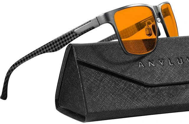 Alt view image 6 of 10 - ANYLUV Blue Light Blocking Glasses Men Computer Gaming Glasses Lightweight Al-Mg Metal Anti Eyestrain Eye Protection