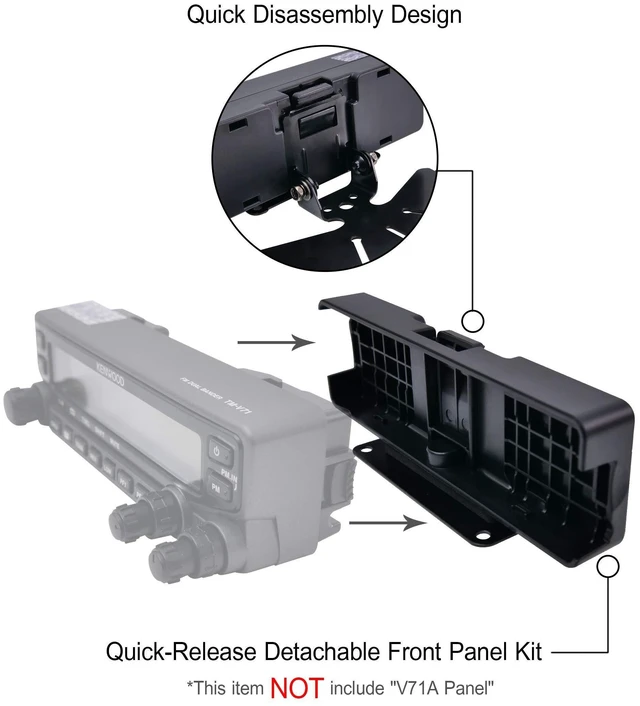 Alt view image 8 of 10 - QuickRelease Remote Mount Kit for Kenwood TMV71 (E/A) ^^ Detachable Front Panel with 3.5m Cable ^^ Secure Mobile Installation