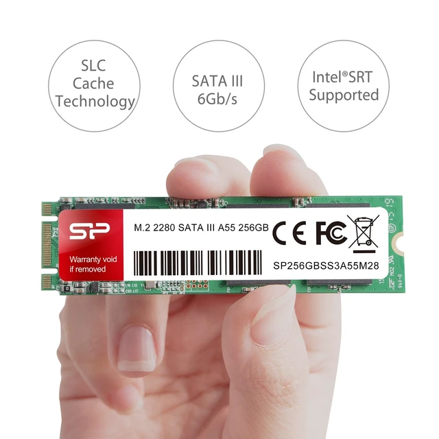 Alt view image 9 of 10 - Silicon Power 256GB A55 M.2 SSD (SLC Cache For Speed Boost) SATA III Internal Solid State Drive 2280 (SU256GBSS3A55M28AB)