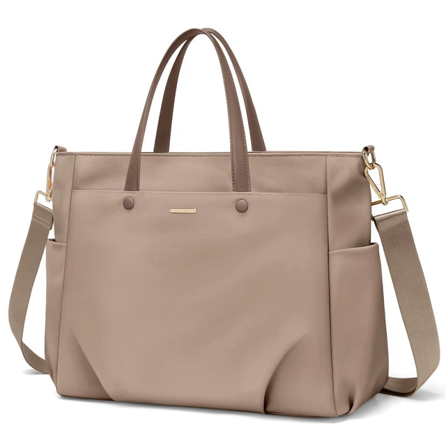 Alt view image 6 of 10 - Laptop Tote Bag 15.6 Inch, Computer Shoulder Bag Large Work Tote Bag for Women, Laptop Carrying Case Stylish Handbag for Business Travel (Champagne)