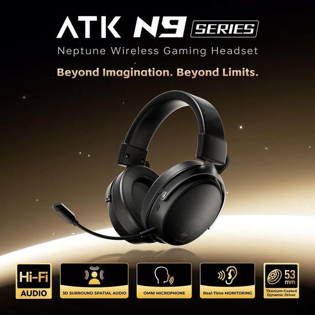 Alt view image 7 of 10 - ATK N9 Gaming Headset for Xbox Series X^^S, PS5, PC & Switch, Stereo Gaming Headphones with Detachable Noise-Canceling Mic,3.5MM Wired/2.4G/Bluetooth (N9 Pro/White)
